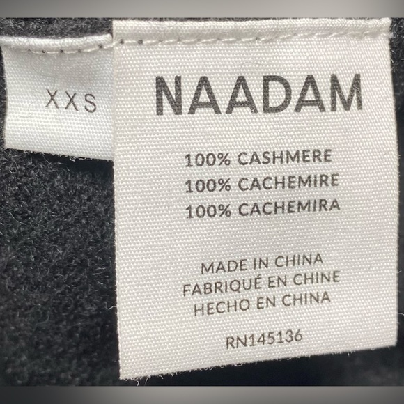 Naadam Cashmere Size XXS Black Hooded Sweater - Picture 3 of 4